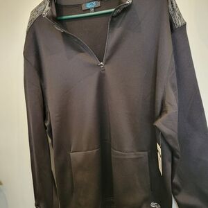 ACX Active Black & Grey Quarter Zip SPORT sweater Jacket NWT